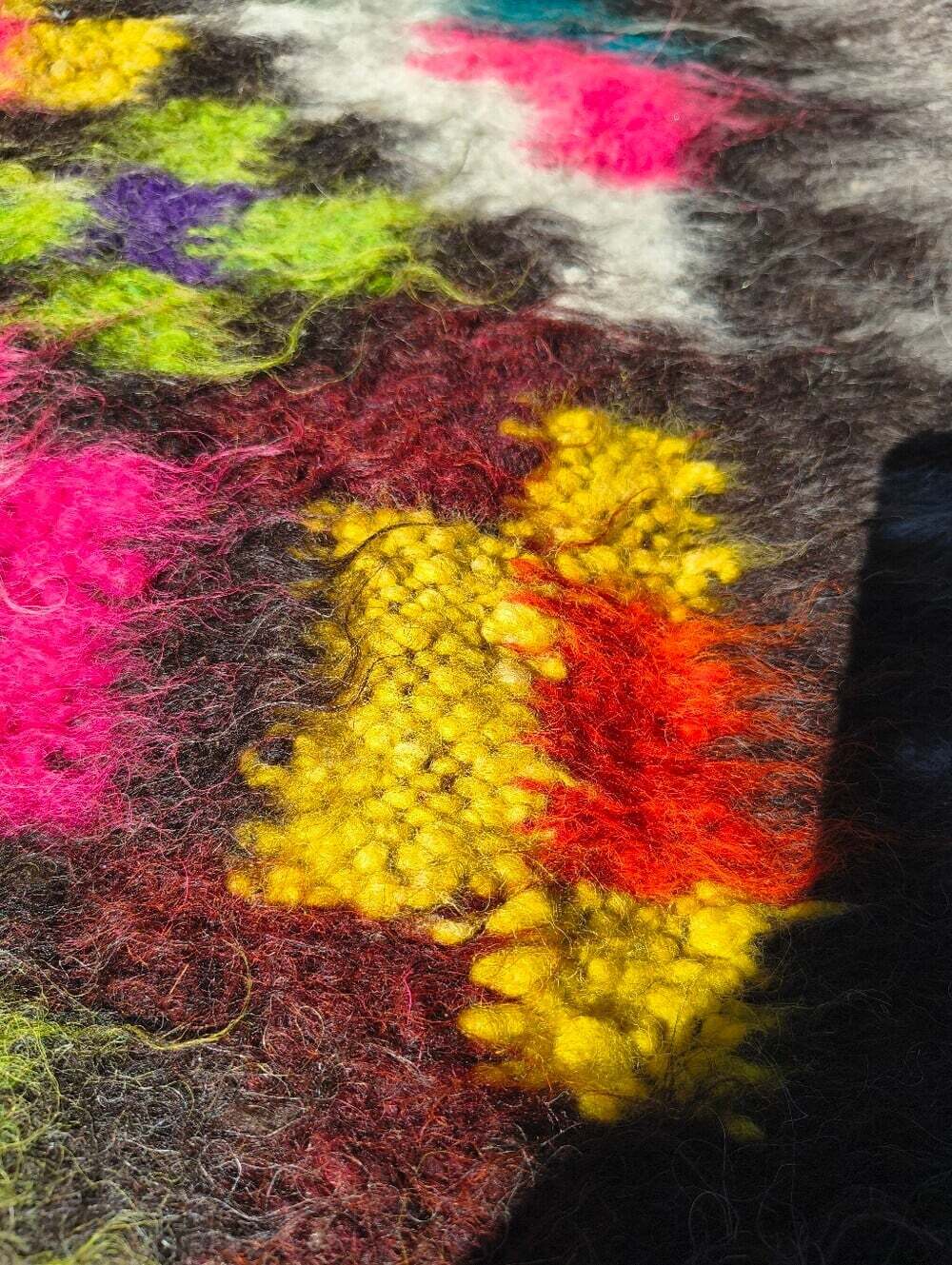 Handwoven Ukranian Wool Rug Colorful Geometric - Picture 6 of 12